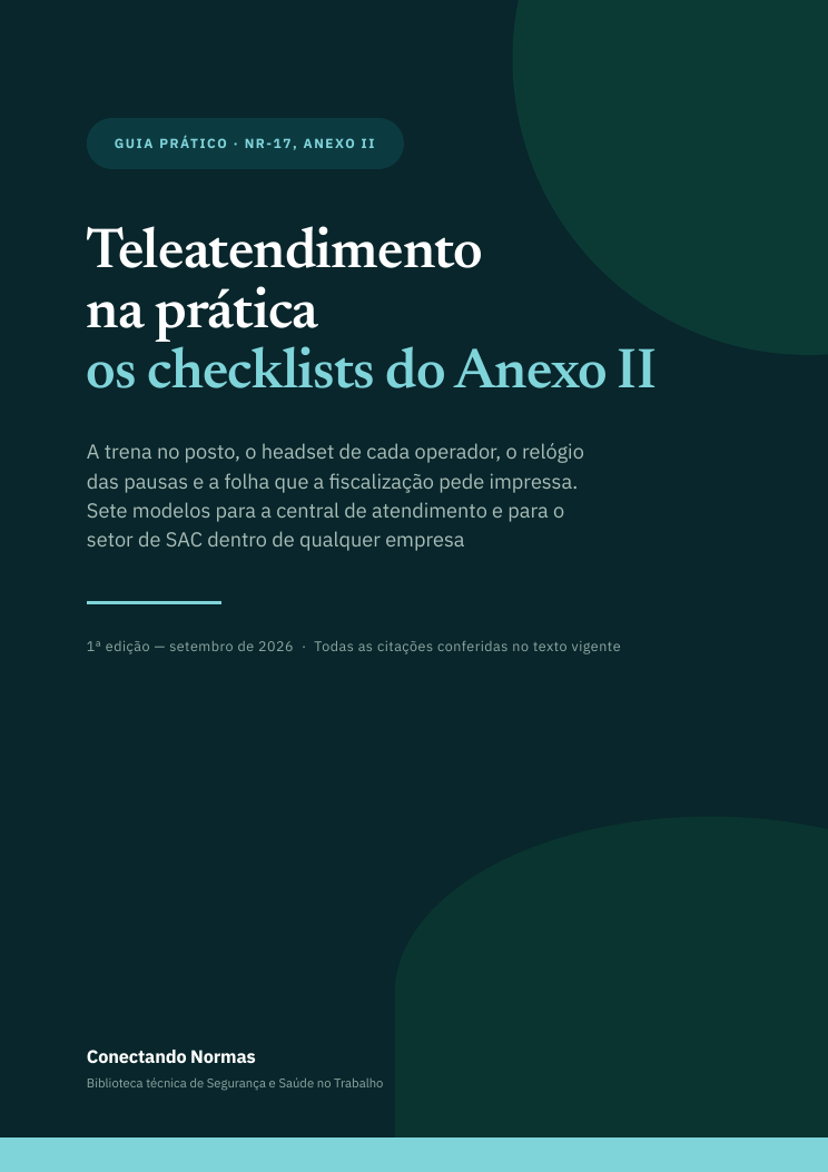 Capa do guia Teleatendimento: checklists do Anexo II da NR-17