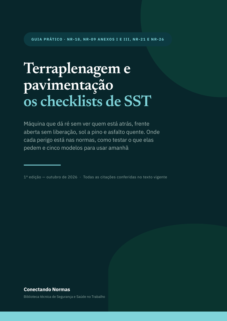 Capa do guia Terraplenagem e pavimentação: checklists de SST