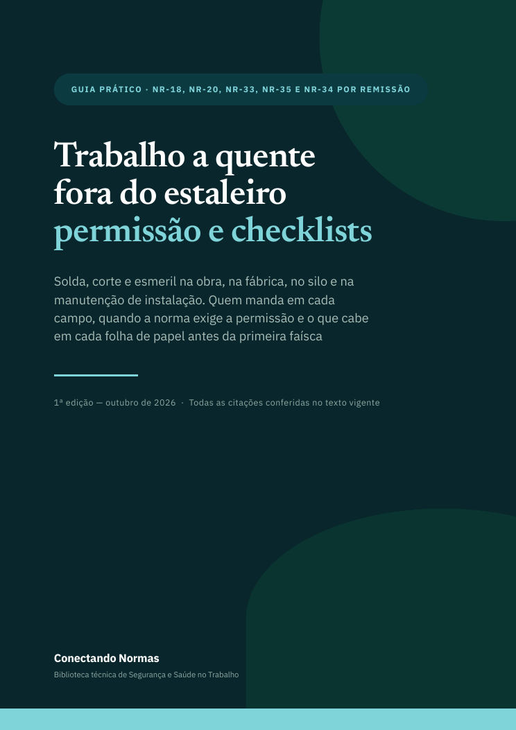 Capa do guia Trabalho a quente fora do estaleiro: permissão e checklists