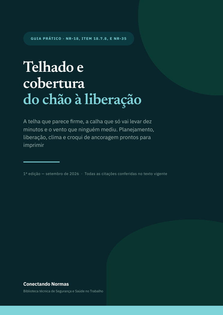 Capa do guia Trabalho em telhado e cobertura