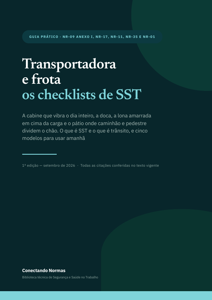 Capa do guia Transportadora e frota: checklists de SST