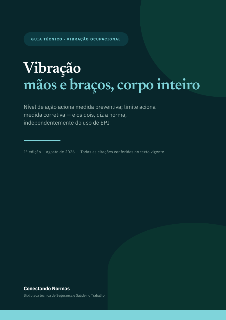 Capa do guia Vibração: mãos e braços, corpo inteiro e as medidas