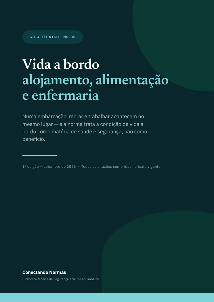 Capa do guia Vida a bordo: alojamento, alimentação e enfermaria